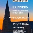 Plakat mit der Einladung zur Veranstaltung am 2.10.2024: Gründung des Neuen Forums Schwerin vor 35 Jahren