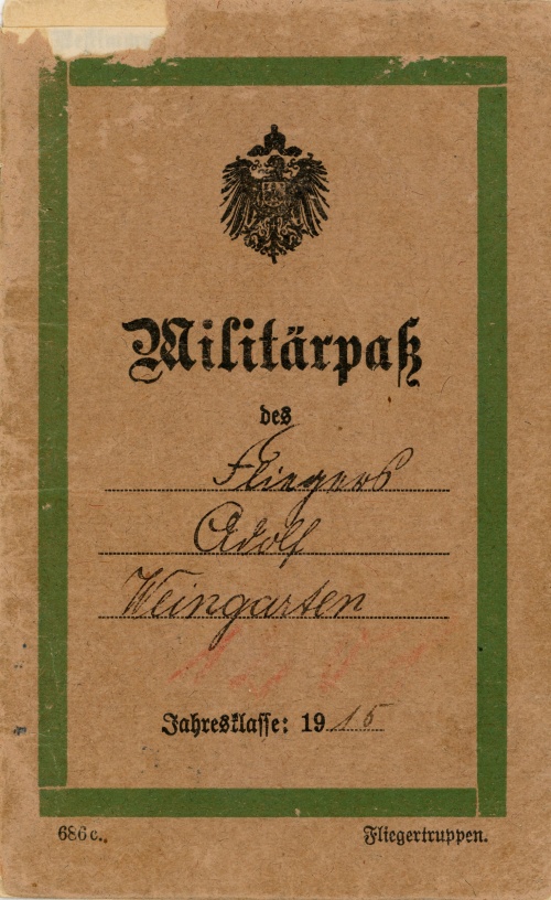 Außenansicht Militärpass von Adolf Weingarten, Saarburg, 15.03.1915.